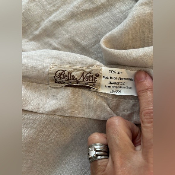 Bella Notte Linen King Shams with Rufflet - Picture 6 of 7